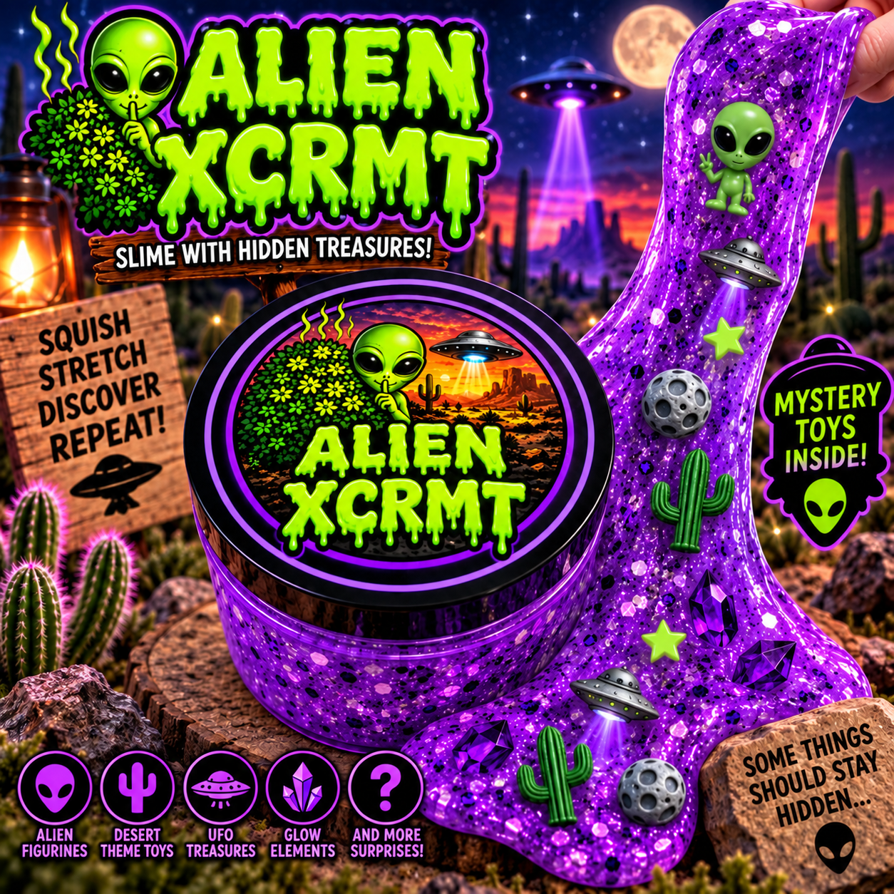 Alien XCRMT Classic slime tub with blue lid